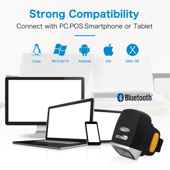 Netum NT-R2L Finger/ring scanner Bluetooth with loading station and usb cable