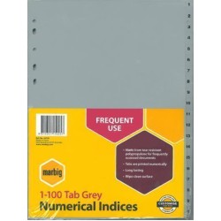 MARBIG INDICES GREY PP A4 1-100TAB