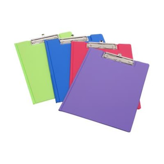 MARBIG CLIPFOLDER PVC S/COLOURS A4 ASTD