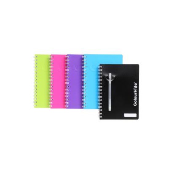 COLOURHIDE NOTEBOOK A5 200PG ASTD