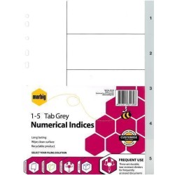 MARBIG INDICES GREY PP A4 1-5TAB