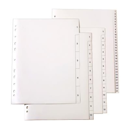 MARBIG INDICES WHITE PP A4 1-10TAB
