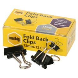 MARBIG FOLD BACK CLIPS 15MM