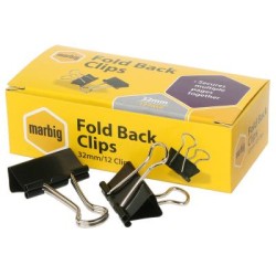 MARBIG FOLD BACK CLIPS 32MM