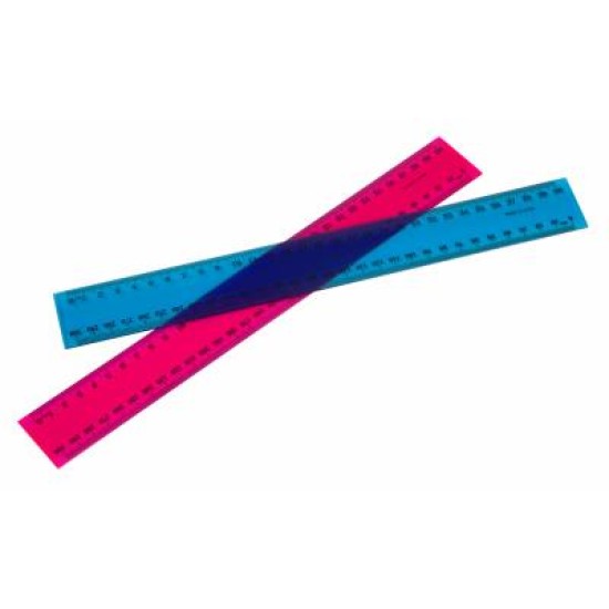 MARBIG RULER FLUORESCENT PLASTIC 30CM