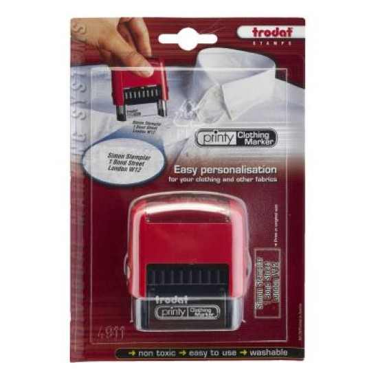 TRODAT PRINTY CLOTHING MARKER STAMP TRODAT 4911CM 38x14mm clothing marker  Red