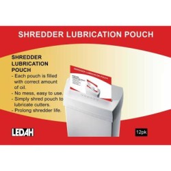 Accessories - Shredder Lubrication Lubrication Pouch Correct amount of oil - simply shred pouch - no Accessories - Shredder Lubrication Lubrication Pouch Correct amount of oil - simply shred pouch - no