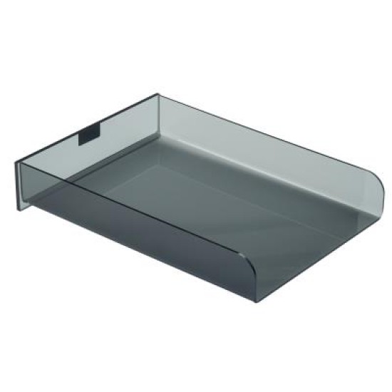 DOCUMENT/LETTER TRAYS (NZ MADE) CAMBRIAN Front loading tray - Executive A4 Transp smoke