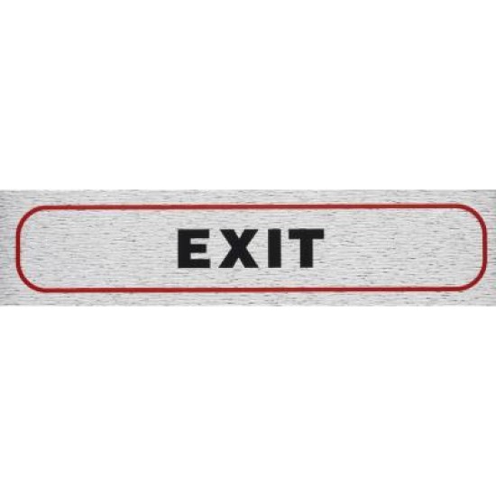 INFORMATION SIGNS SELF-ADHESIVE BRUSHED ALUMINIUM ROSEBUD Exit  170x40mm
