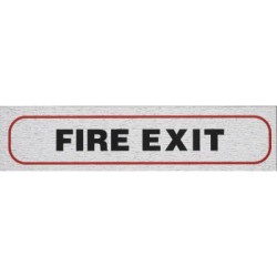 INFORMATION SIGNS SELF-ADHESIVE BRUSHED ALUMINIUM ROSEBUD Fire exit 170x40mm INFORMATION SIGNS SELF-ADHESIVE BRUSHED ALUMINIUM ROSEBUD Fire exit 170x40mm
