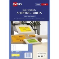 AVERY LABEL L7163-25FY YELLOW FLUORO 99.1X38.1MM 14UP 25 SHEETS