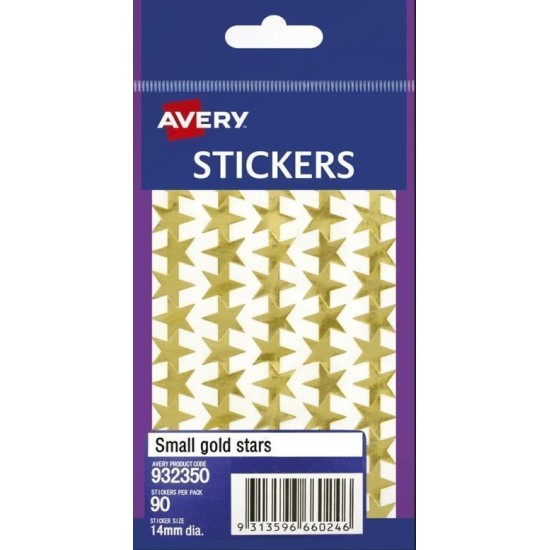 AVERY LABEL STARS SMALL GOLD 90 PACK