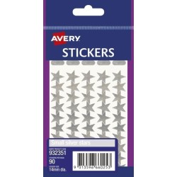 AVERY LABEL STARS SMALL SILVER 90 PACK AVERY LABEL STARS SMALL SILVER 90 PACK