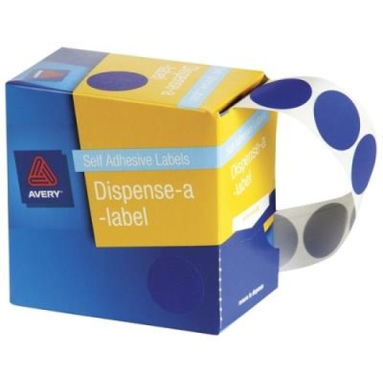 AVERY LABEL DISPENSER DMC24B BLUE ROUND 24MM 500 PACK