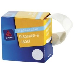 AVERY LABEL DISPENSER DMC24W WHITE ROUND 24MM 550 PACK