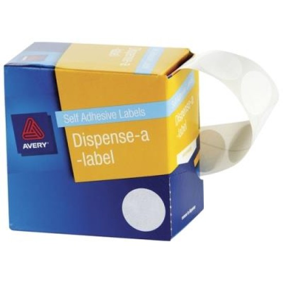 AVERY LABEL DISPENSER DMC24W WHITE ROUND 24MM 550 PACK
