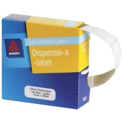 AVERY LABEL DISPENSER DMR1336W 13X36MM WHITE 700 PACK