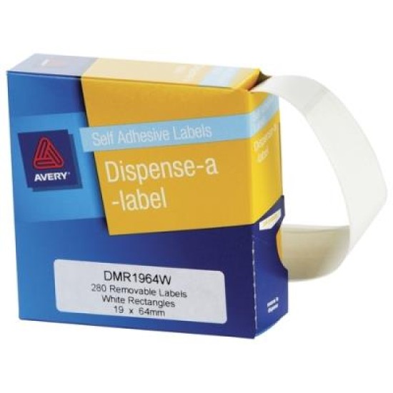 AVERY LABEL DISPENSER DMR1964W 19X36MM WHITE 280 PACK