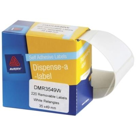 AVERY LABEL DISPENSER DMR3549W 35X49MM WHITE 220 PACK