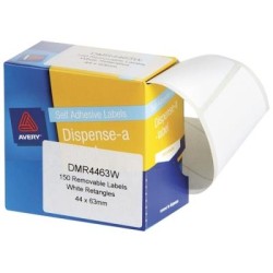 AVERY LABEL DISPENSER DMR4463W 44X63MM WHITE 150 PACK AVERY LABEL DISPENSER DMR4463W 44X63MM WHITE 150 PACK
