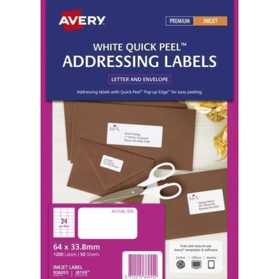AVERY LABEL J8159-50 INKJET 50 SHEETS