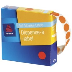 AVERY LABEL DISPENSER DMC14FO ORANGE FLUORO ROUND 14MM 700 PACK