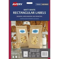AVERY REMOVEABLE RECTANGULAR LABELS 10 SHEETS 18 UP WHITE  L7104REV
