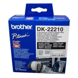BROTHER LABEL DK22210 PAPER 29MMX30.48M CONTINUOUS WHITE