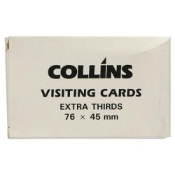 COLLINS VISITING CARDS EXTRA THIRDS 76X45MM PACKET 52