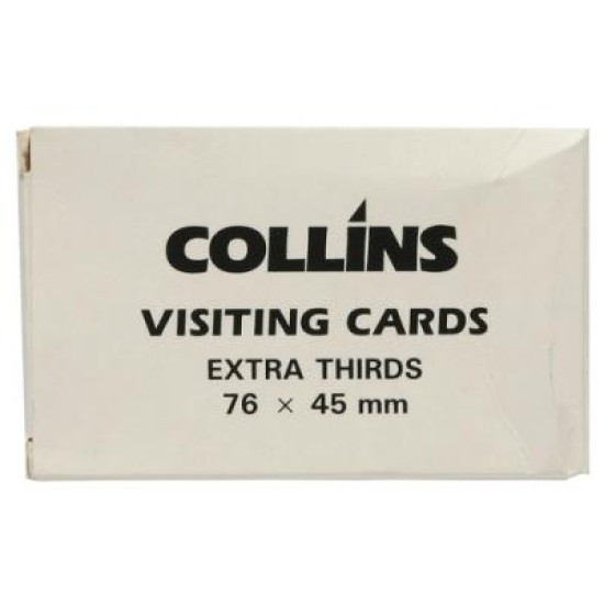 COLLINS VISITING CARDS EXTRA THIRDS 76X45MM PACKET 52