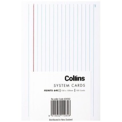 COLLINS SYSTEM CARD FEINTS 64C 150X100MM PACK 100