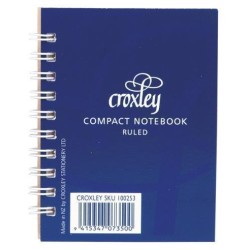 CROXLEY NOTEBOOK POCKET SIDE OPENING 76X102MM BLUE COVER