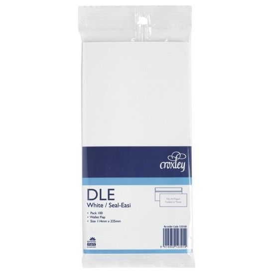 CROXLEY ENVELOPE DLE SEAL EASI 100 PACK