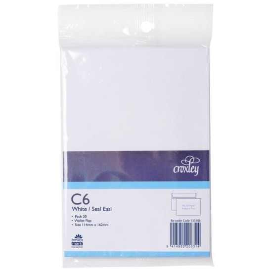 CROXLEY ENVELOPE C6 SEAL EASI WALLET 20 PACK