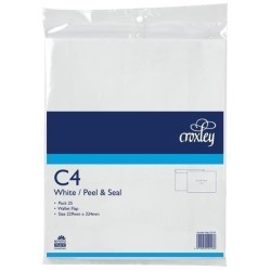 CROXLEY ENVELOPE C4 PEEL AND SEAL POCKET 25 PACK
