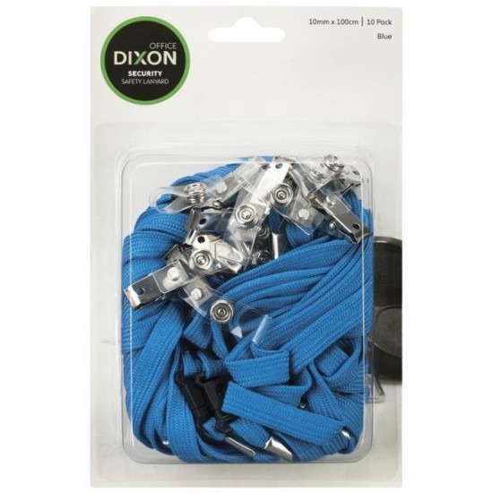 DIXON LANYARD BLUE PACK 10 FLAT HANGSELL