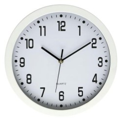 DIXON CLOCK WALL ROUND GLASS FACE WHITE 30CMX30CM
