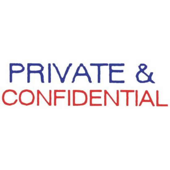 DIXON STAMP 045 PRIVATE CONFIDENTIAL BLUE RED PRE INKED