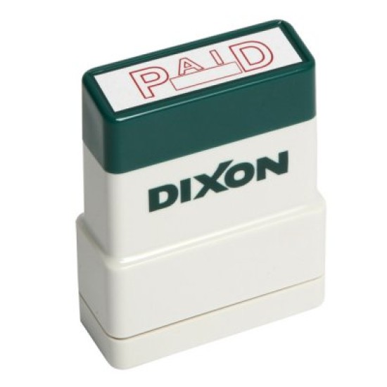 DIXON STAMP 007 PAID RED PRE INKED