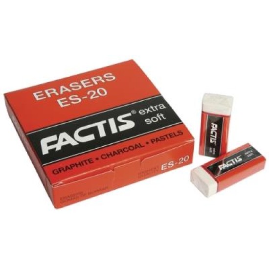 FACTIS ERASERS ES20 SOFT WHITE PLASTIC