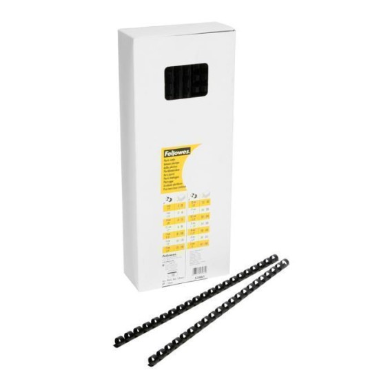 Fellowes Plastic Binding Coils 10mm Black, Pack of 100