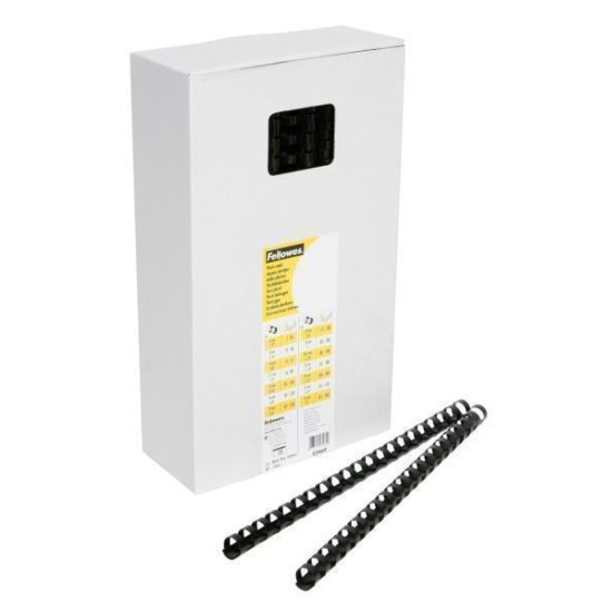 Fellowes Plastic Binding Coils 14mm Black, Pack of 100