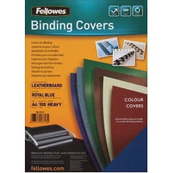 FELLOWES BINDING COVER BLUE 100 PACK A4 TEXTURED 250GSM