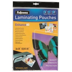 Fellowes Laminating Pouches A4 Gloss 80 Micron, Pack of 25 Fellowes Laminating Pouches A4 Gloss 80 Micron, Pack of 25