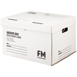 FM BOX ARCHIVE JUMBO BOX SUPER STRENGTH WHITE 432X370X286MM INSIDE MEASURE