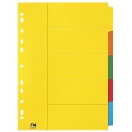 FM INDICES A4 5 TAB COLOURED CARDBOARD