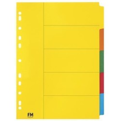 FM INDICES A4 5 TAB COLOURED CARDBOARD