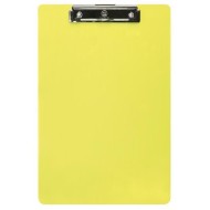 FM CLIPBOARD NEON YELLOW FOOLSCAP TRANSPARENT PLASTIC
