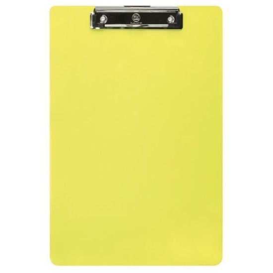 FM CLIPBOARD NEON YELLOW FOOLSCAP TRANSPARENT PLASTIC