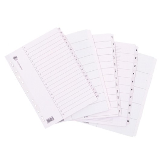 FM INDICES A4 5 TAB WHITE CARDBOARD
